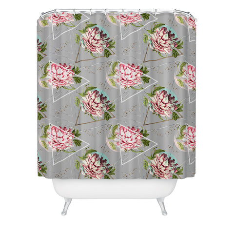 Marta Barragan Camarasa Botanical blooming with geometric Shower Curtain