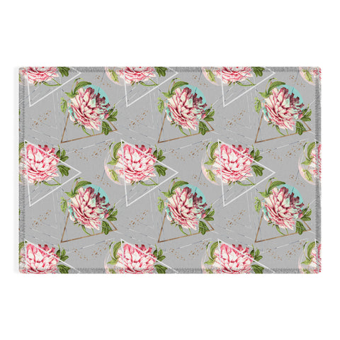 Marta Barragan Camarasa Botanical blooming with geometric Outdoor Rug