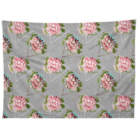 Marta Barragan Camarasa Botanical blooming with geometric Tapestry