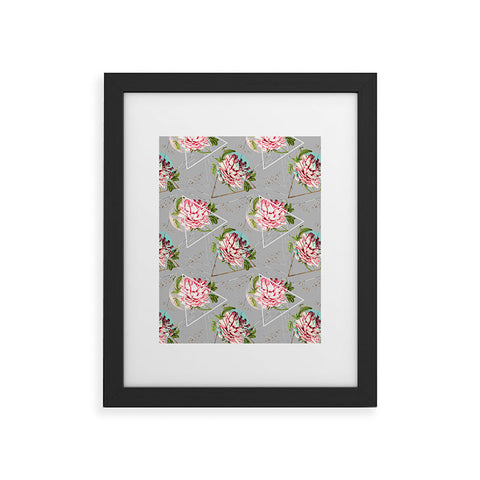 Marta Barragan Camarasa Botanical blooming with geometric Framed Art Print