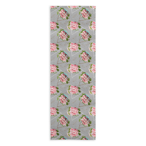Marta Barragan Camarasa Botanical blooming with geometric Yoga Towel