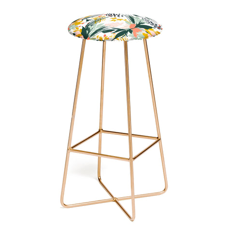 Marta Barragan Camarasa Botanical brush strokes I Bar Stool