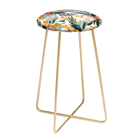 Marta Barragan Camarasa Botanical brush strokes I Counter Stool