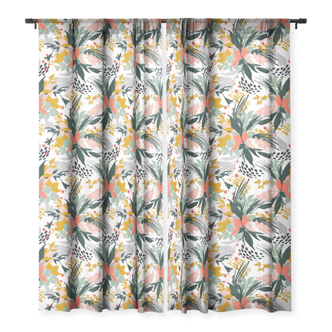 Marta Barragan Camarasa Botanical brush strokes I Sheer Window Curtain