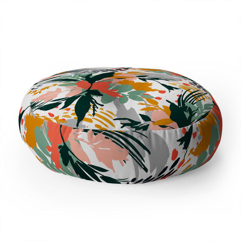 Marta Barragan Camarasa Botanical brush strokes I Floor Pillow Round