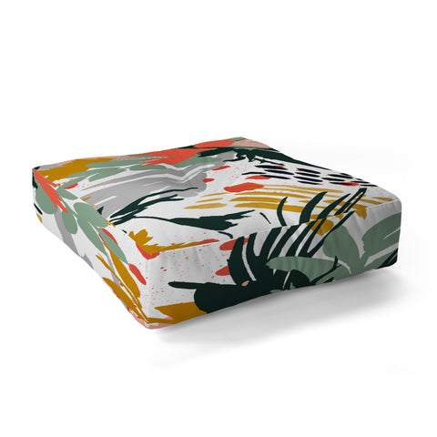 Marta Barragan Camarasa Botanical brush strokes I Floor Pillow Square