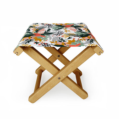 Marta Barragan Camarasa Botanical brush strokes I Folding Stool
