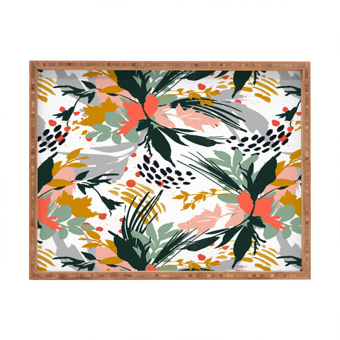 Marta Barragan Camarasa Botanical brush strokes I Rectangular Tray