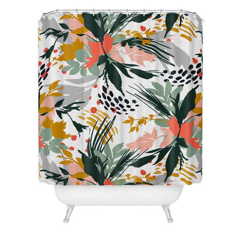 Marta Barragan Camarasa Botanical brush strokes I Shower Curtain