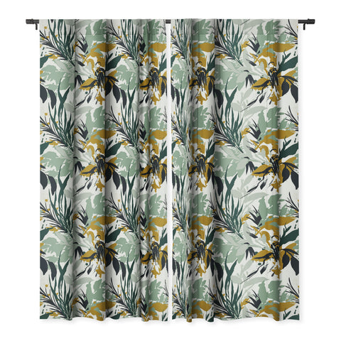 Marta Barragan Camarasa Botanical brushstrokes Blackout Window Curtain