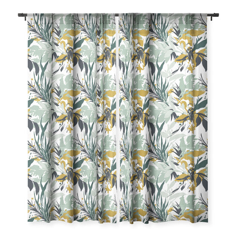Marta Barragan Camarasa Botanical brushstrokes Sheer Window Curtain