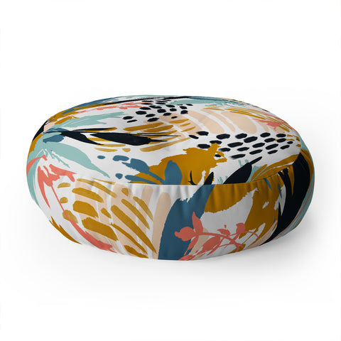 Marta Barragan Camarasa Botanical brushstrokes I Floor Pillow Round
