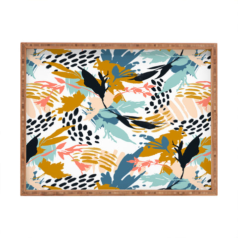 Marta Barragan Camarasa Botanical brushstrokes I Rectangular Tray