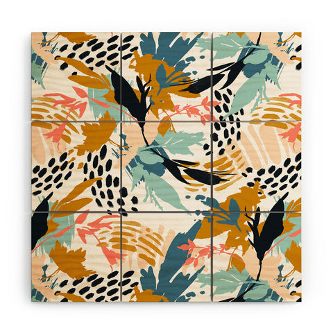 Marta Barragan Camarasa Botanical brushstrokes I Wood Wall Mural