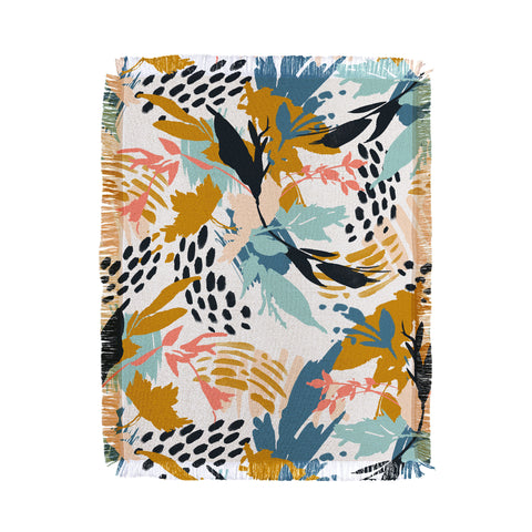 Marta Barragan Camarasa Botanical brushstrokes I Throw Blanket