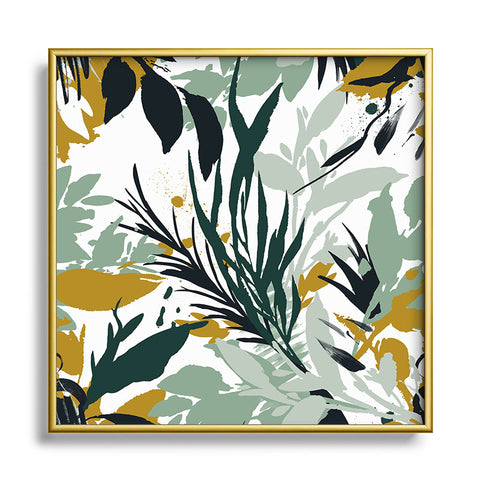 Marta Barragan Camarasa Botanical brushstrokes Square Metal Framed Art Print