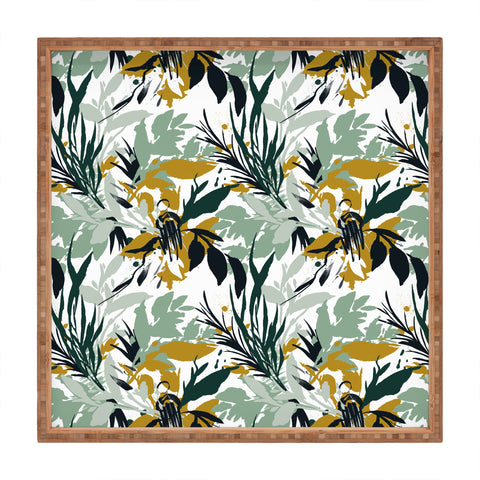 Marta Barragan Camarasa Botanical brushstrokes Square Tray