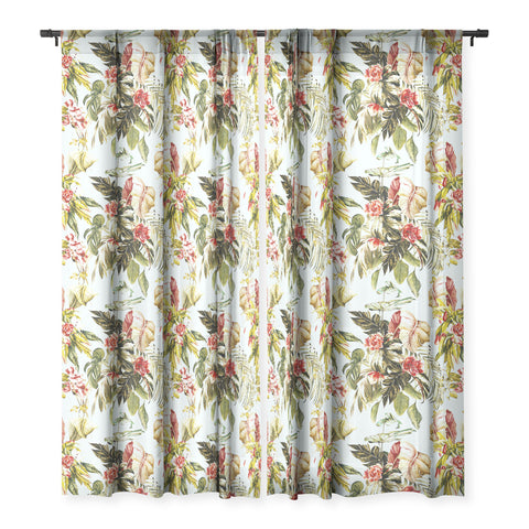 Marta Barragan Camarasa Botanical jungle bouquets I Sheer Window Curtain