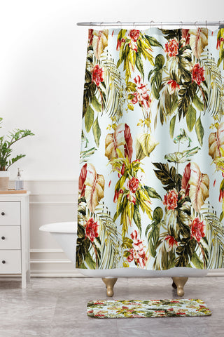 Marta Barragan Camarasa Botanical jungle bouquets I Shower Curtain And Mat