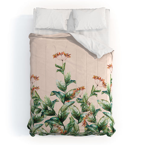Marta Barragan Camarasa Botanical pink Comforter