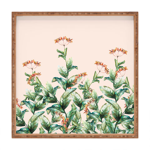Marta Barragan Camarasa Botanical pink Square Tray