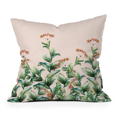 Marta Barragan Camarasa Botanical pink Throw Pillow