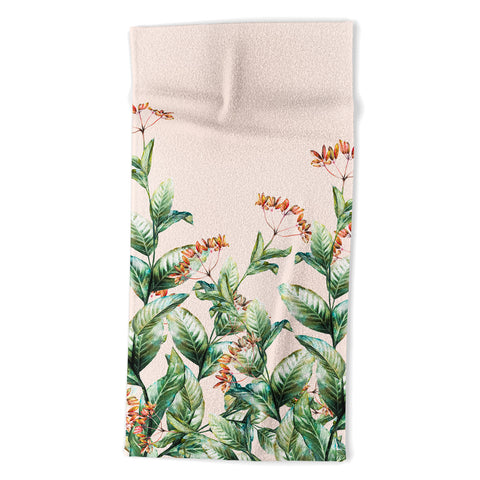 Marta Barragan Camarasa Botanical pink Beach Towel