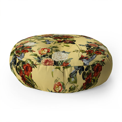 Marta Barragan Camarasa Bouquets and hummingbirds 01 Floor Pillow Round