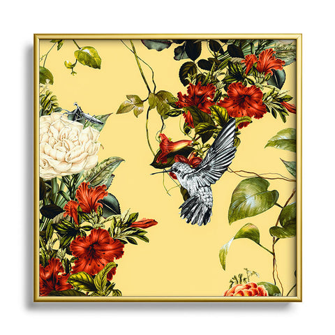 Marta Barragan Camarasa Bouquets and hummingbirds 01 Square Metal Framed Art Print