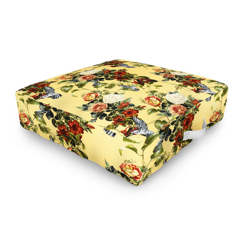 Marta Barragan Camarasa Bouquets and hummingbirds 01 Outdoor Floor Cushion