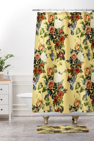 Marta Barragan Camarasa Bouquets and hummingbirds 01 Shower Curtain And Mat