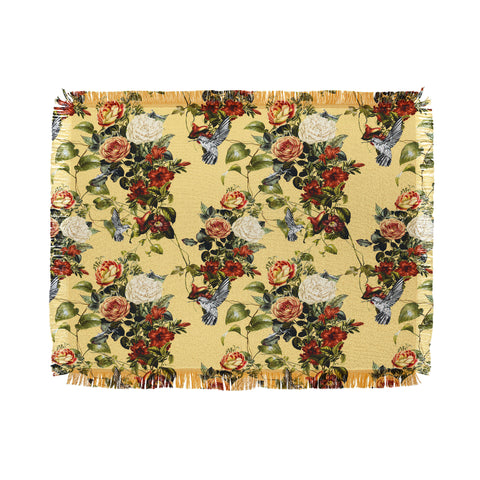 Marta Barragan Camarasa Bouquets and hummingbirds 01 Throw Blanket