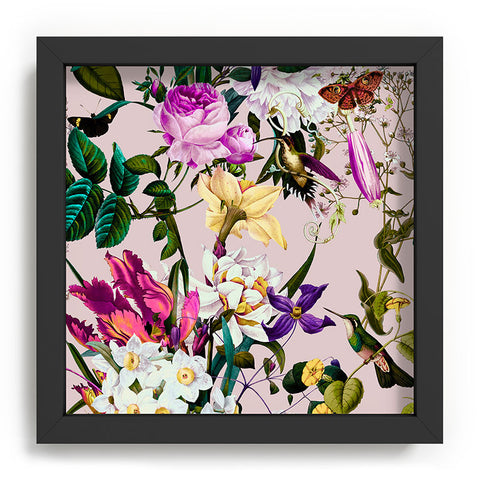 Marta Barragan Camarasa Bouquets and hummingbirds Recessed Framing Square