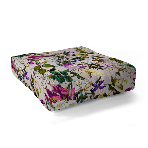 Marta Barragan Camarasa Bouquets and hummingbirds Floor Pillow Square