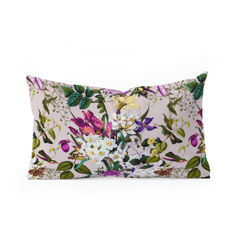 Marta Barragan Camarasa Bouquets and hummingbirds Oblong Throw Pillow