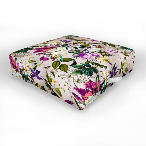 Marta Barragan Camarasa Bouquets and hummingbirds Outdoor Floor Cushion
