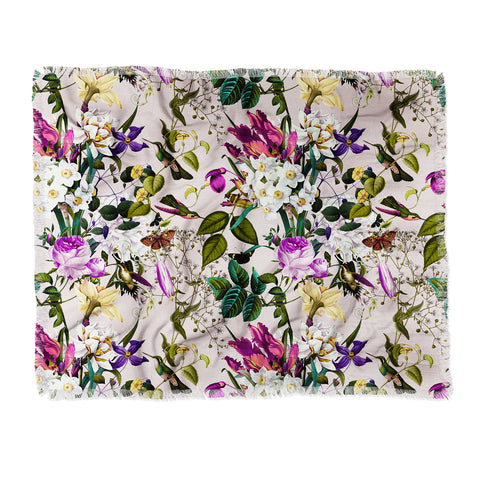 Marta Barragan Camarasa Bouquets and hummingbirds Throw Blanket