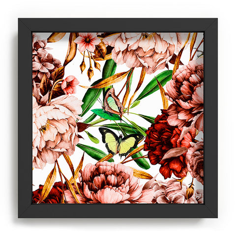Marta Barragan Camarasa Bouquets pink vintage flowers Recessed Framing Square