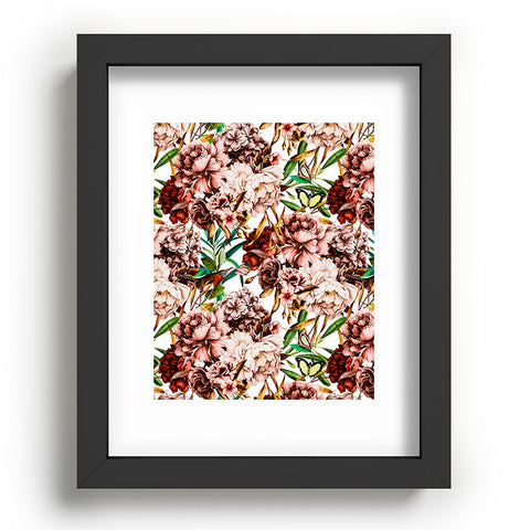 Marta Barragan Camarasa Bouquets pink vintage flowers Recessed Framing Rectangle