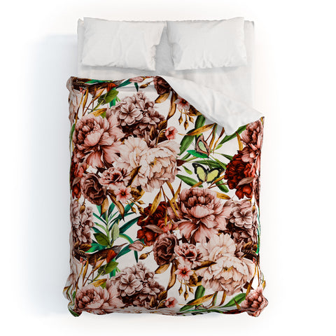 Marta Barragan Camarasa Bouquets pink vintage flowers Duvet Cover