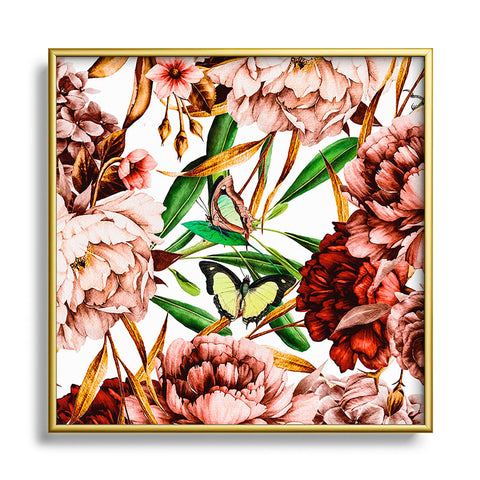 Marta Barragan Camarasa Bouquets pink vintage flowers Square Metal Framed Art Print