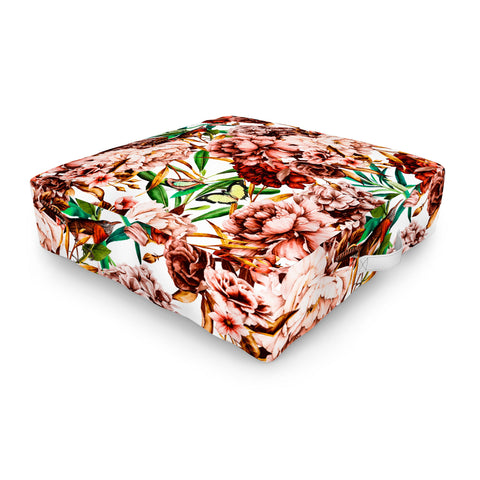 Marta Barragan Camarasa Bouquets pink vintage flowers Outdoor Floor Cushion