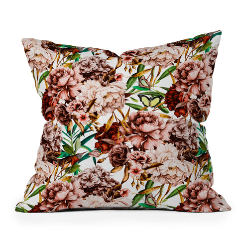 Marta Barragan Camarasa Bouquets pink vintage flowers Throw Pillow