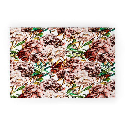 Marta Barragan Camarasa Bouquets pink vintage flowers Welcome Mat