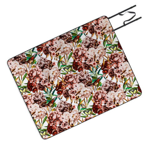Marta Barragan Camarasa Bouquets pink vintage flowers Picnic Blanket