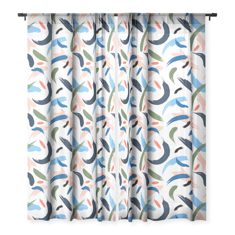 Marta Barragan Camarasa Brushstrokes 019 Sheer Window Curtain