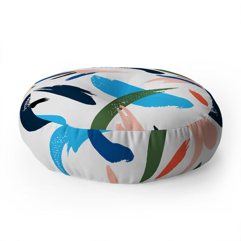 Marta Barragan Camarasa Brushstrokes 019 Floor Pillow Round