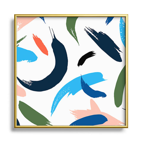 Marta Barragan Camarasa Brushstrokes 019 Square Metal Framed Art Print