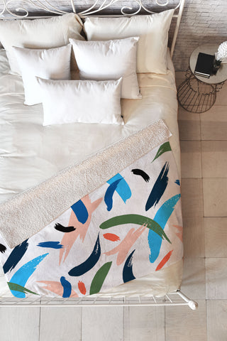 Marta Barragan Camarasa Brushstrokes 019 Fleece Throw Blanket