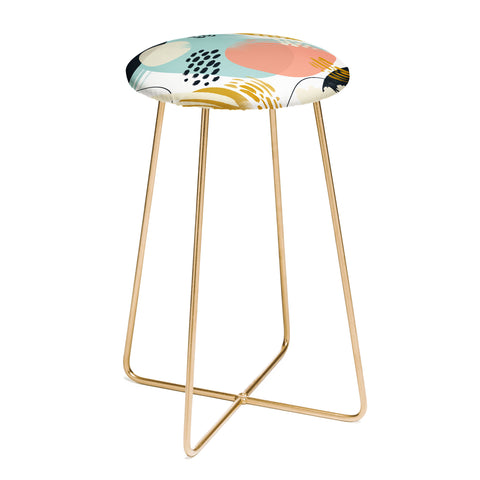 Marta Barragan Camarasa Brushstrokes abstract art Counter Stool